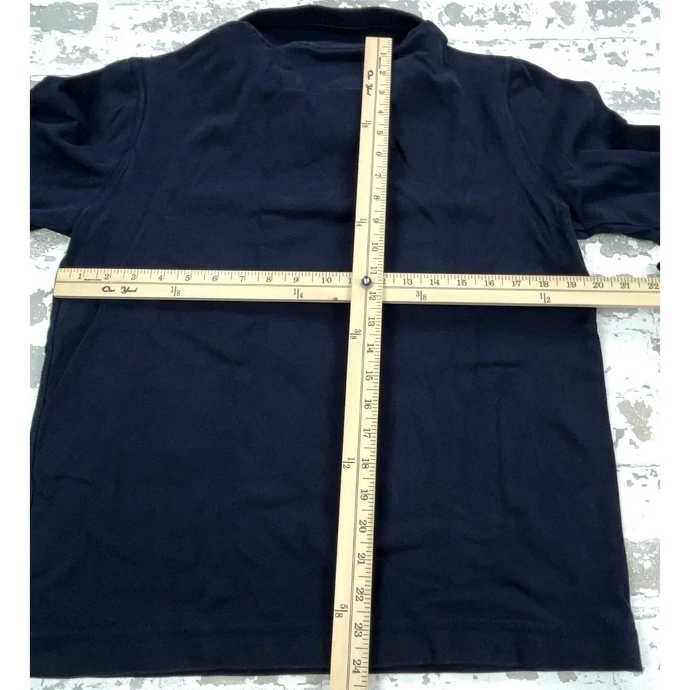 Banana Republic Sweater Men Medium Blue Knit‎ Sweatshirt Quarter Zip Navy Thin *